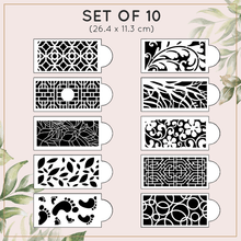 Load image into Gallery viewer, Cake Lace Decoration Stencil (Set of 10)
