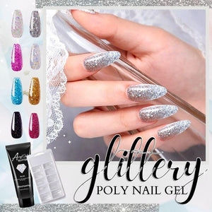 Glittery Poly Nail Gel