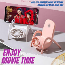 Load image into Gallery viewer, 2-in-1 USB Fan Charging Phone Holder
