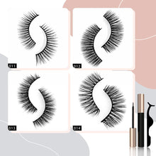 Load image into Gallery viewer, GlamUp Magnetic Eyelashes + Eye Liner 3 Pairs Set
